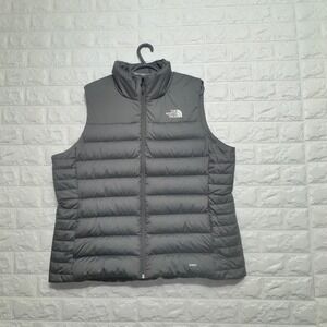 The North Face Womens Aconcagua 550 Down Puffer Vest Gray XXL Full Zip Outdoor